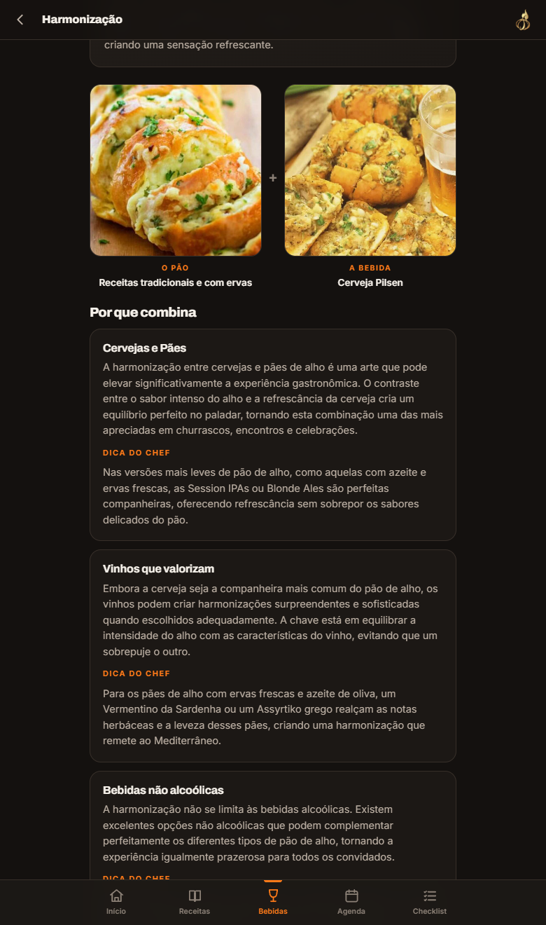 Harmonização nos dois sentidos: do pão para a bebida e da bebida para o pão